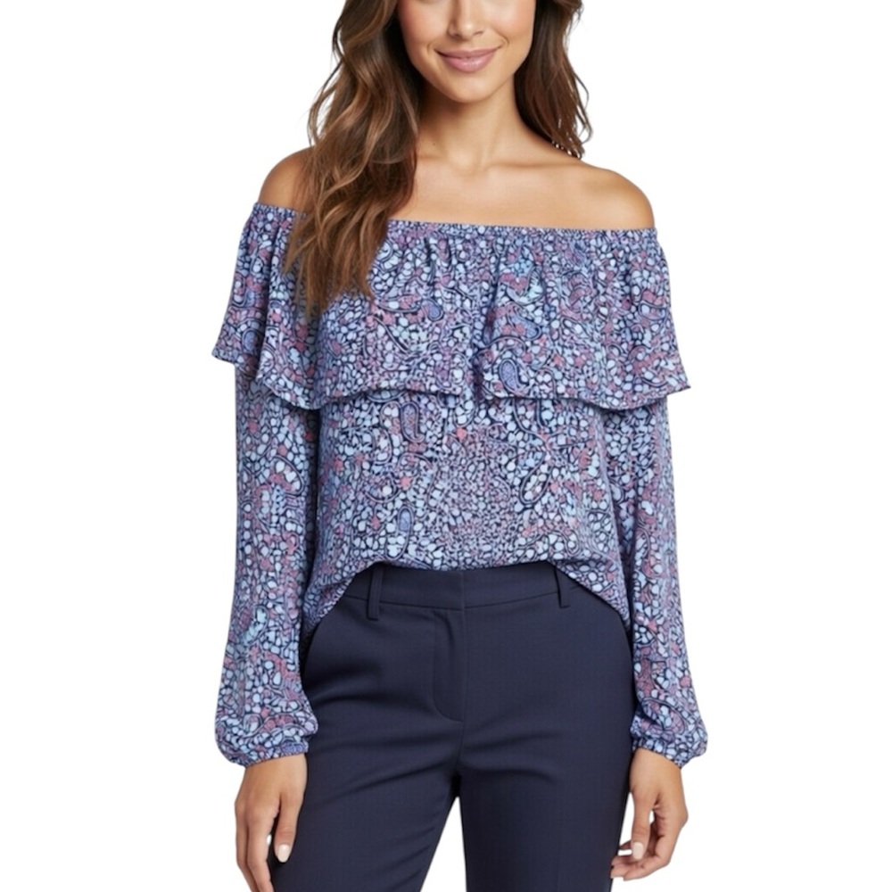 MICHAEL Michael Kors Floral Paisley Ruffle Blouse